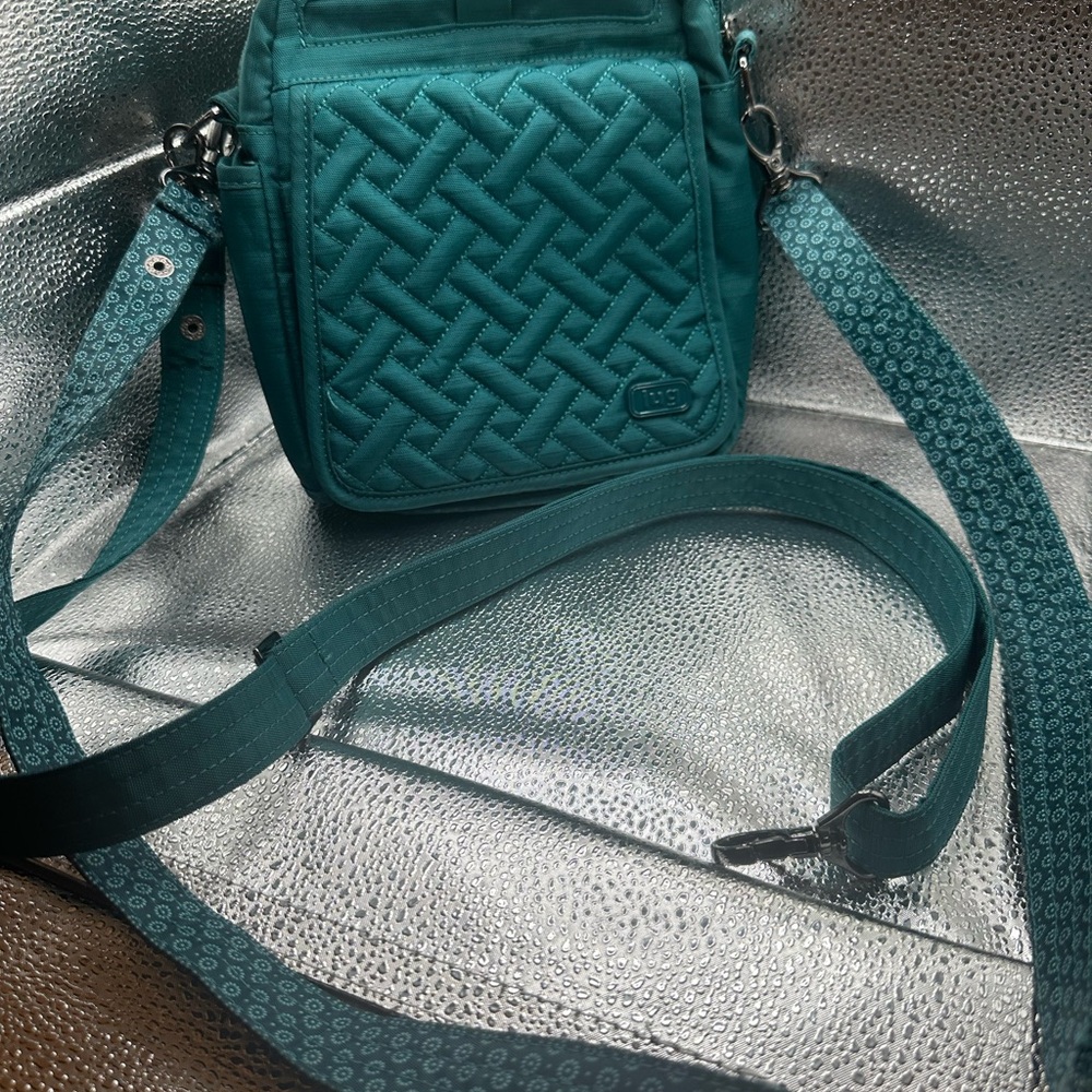 Lug teal crossbody purse w/ rfid and two straps - Picture 7 of 7